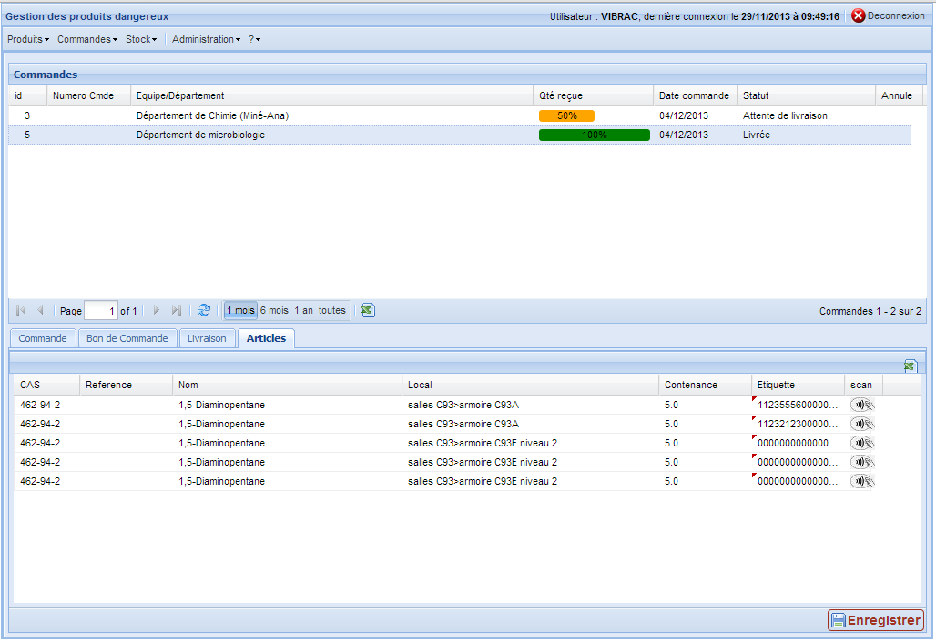 Gestion des livraisons